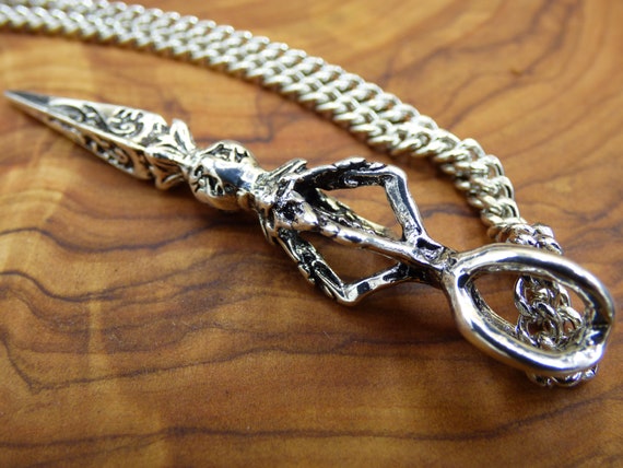 Dorje Vajra Ganesha Lucky Arrow ~ Silver Tibetan Pendant Necklace