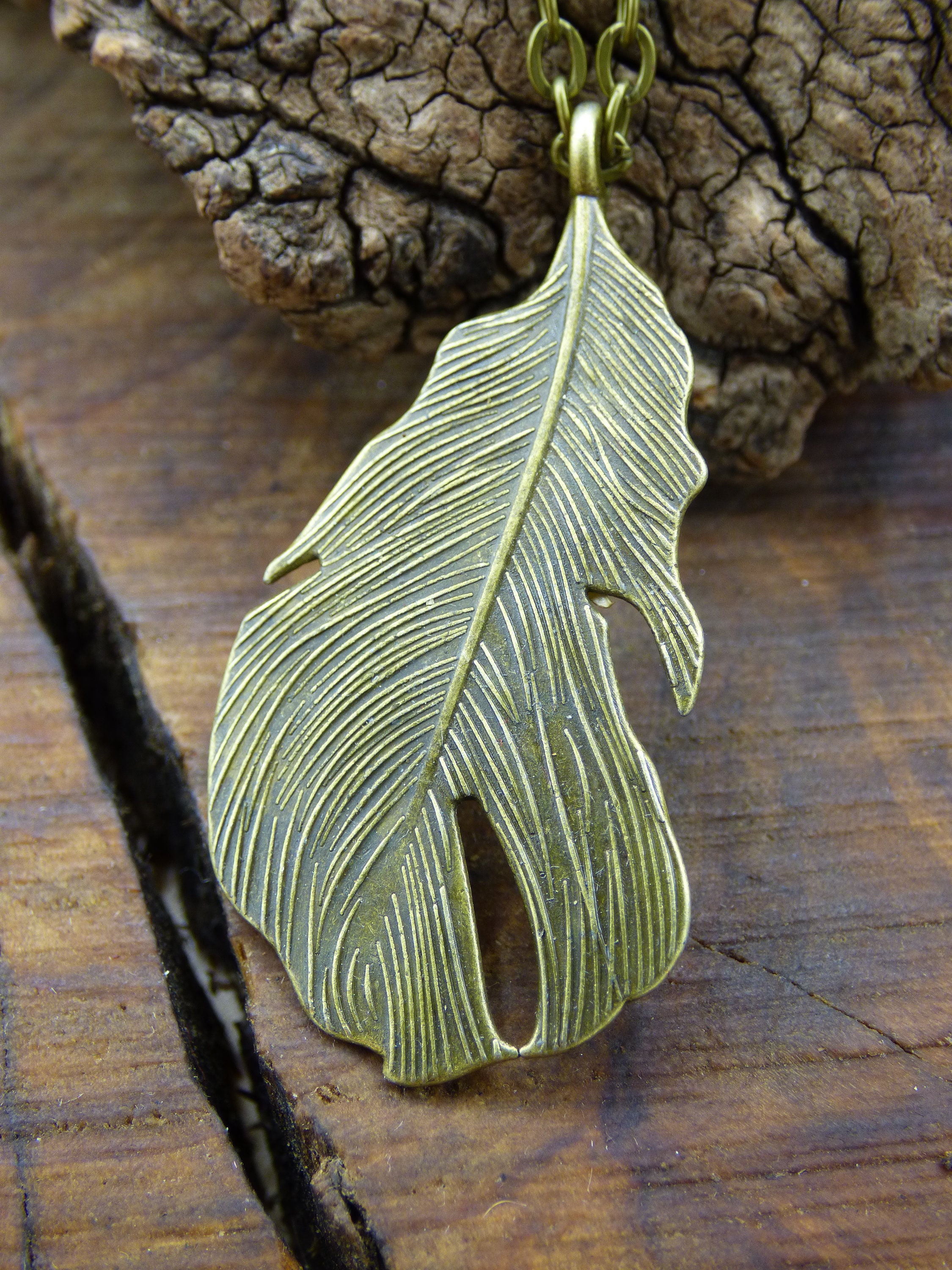 最低価格の boho GOA HIPPIE Bronze Antique Necklace Pendant Feather tibet Etsy - talisman  nature ethno アクセサリー