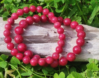 Red Rhodonite AAA Gemstone Beads Stretch Bracelet Natural Healing Stone Crystal Rare Gift for Man, Woman, Mother, Sister