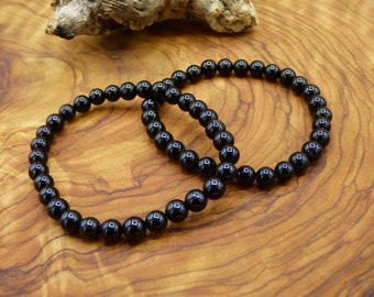 AAA Black Tourmaline Gemstone Bracelet GOA Hippie Boho Ethnic Natural Healing Stone Man Woman Gift Real Power Chakra Zodiac Sign Simple