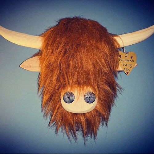 Highland Cow/cattle Wall Mounted Art Faux Animal Wooden Head Etsy