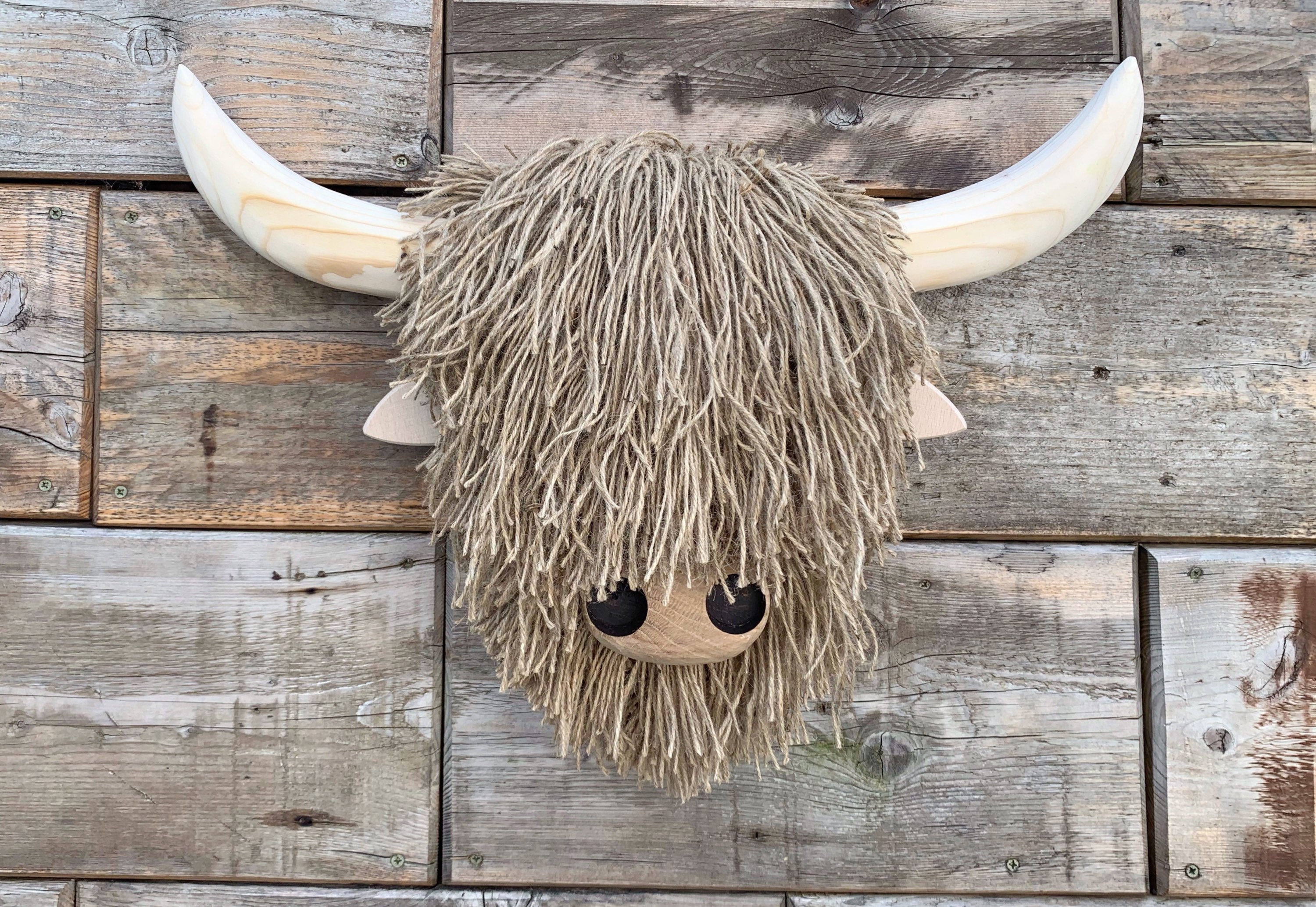 Highland Cow/cattle Wall Mounted Art Faux Animal Wooden Head Etsy UK