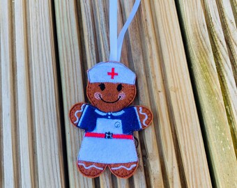 Scrub Dr GP Anaesthetist gingerbread hanging decoration Scrub Nurse