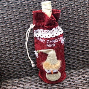 Personalised Bottle Bag, Christmas Bottle Bag, Christmas Bottle Gift Bag, Bottle Bag, Christmas Gift