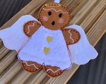Christmas Gingerbread Angel decoration, gingerbread tree decoration