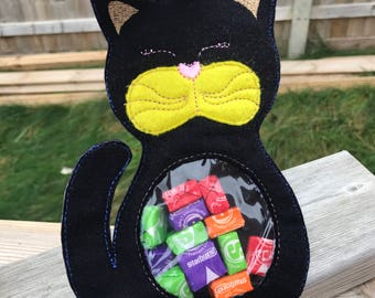 Schwarze Katze behandeln Tasche, Halloween-Schmankerl-Tasche, Kinder-Schmankerl-Tasche, schwarze Katze, Halloween