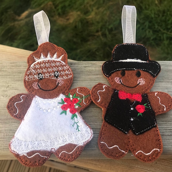 M. et Mme décorations en pain d’épices, M. et M., Mme et Mme, décorations de Noël