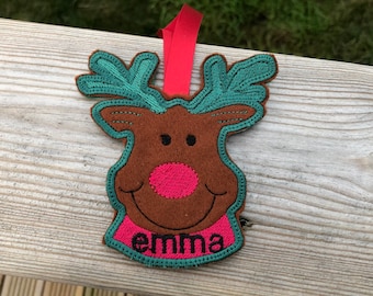 Rudolph Christmas decoration, reindeer, Christmas decoration, tree decoration, personalised decoration