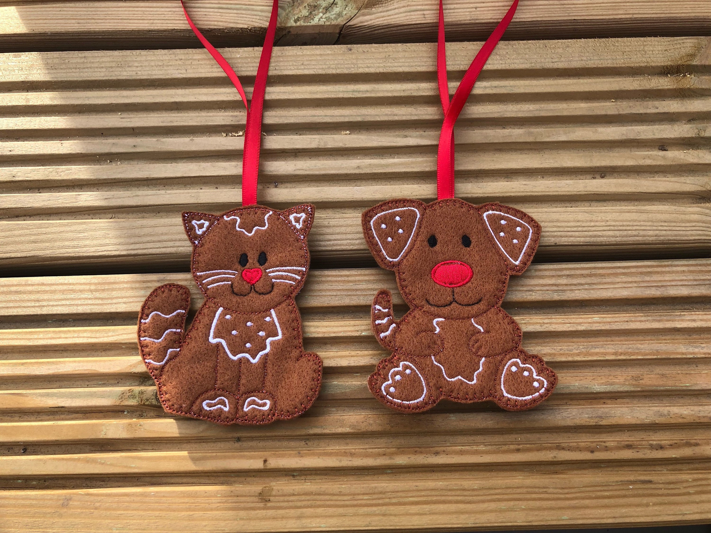 Katze und Hund Lebkuchen hängende Weihnachtsdekoration Etsy