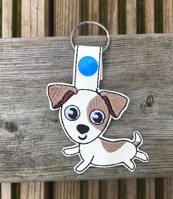 Jack Russell Keyring Embroidered 