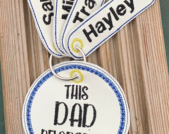 This dad belongs to ,Personalised Dad Keyring, Father's Day Gift, Gift For Dad, No.1 Dad Keyring