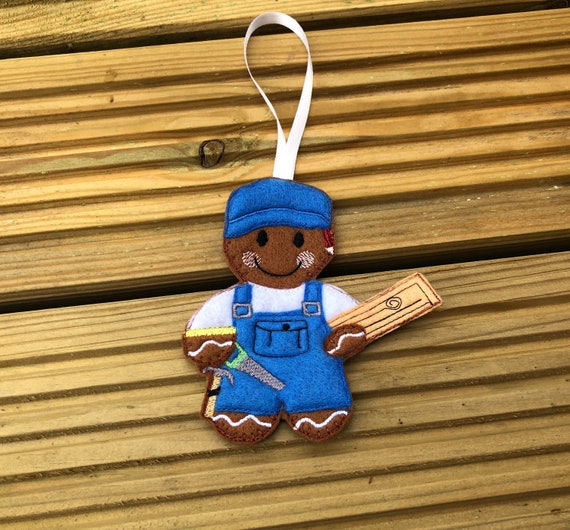 Carpenter Gingerbread Man, Carpenter Gift, Christmas Decoration , Father's Day Gift Chippy Gift