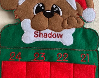 Honden Gepersonaliseerde adventskalender voor Kerstmis, voeg je eigen lekkernijen toe en maak Kerstmis extra speciaal