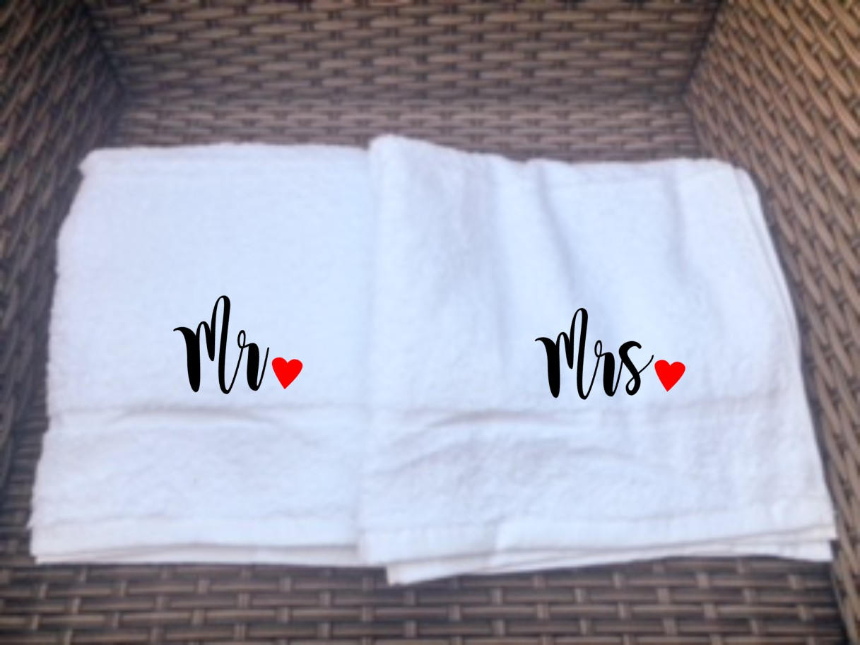 Mr and Mrs Towels Personalised Towels Bride and Groom Etsy UK