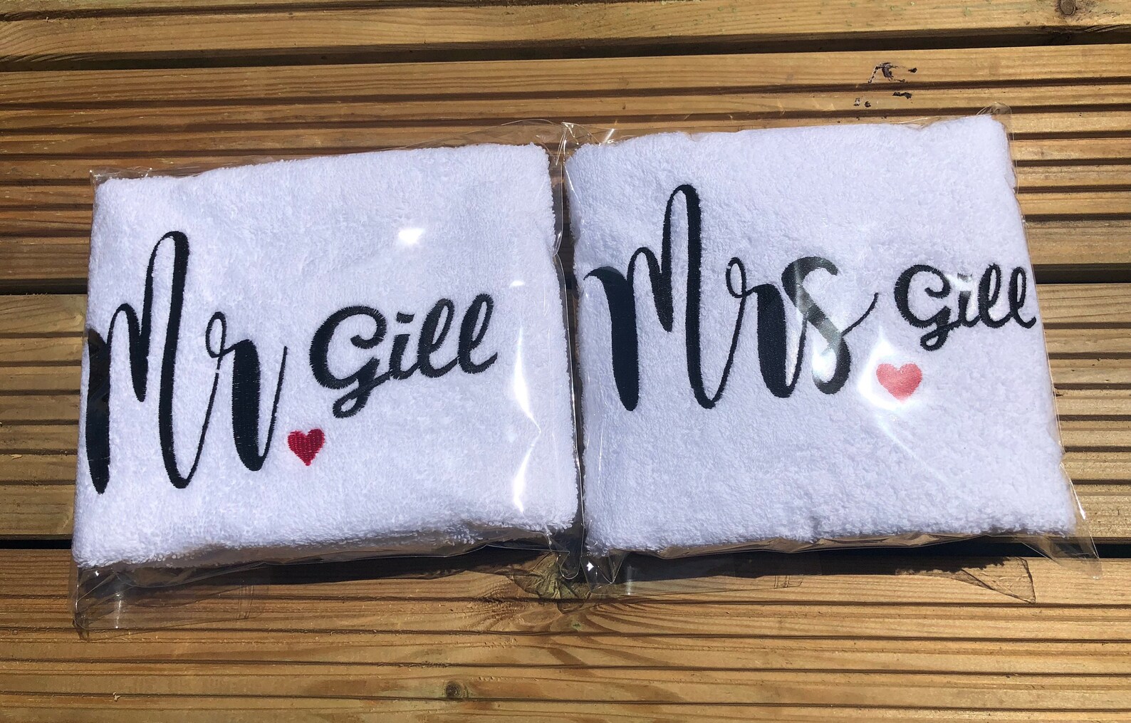 Mr and Mrs Towels Personalised Towels Bride and Groom Etsy UK