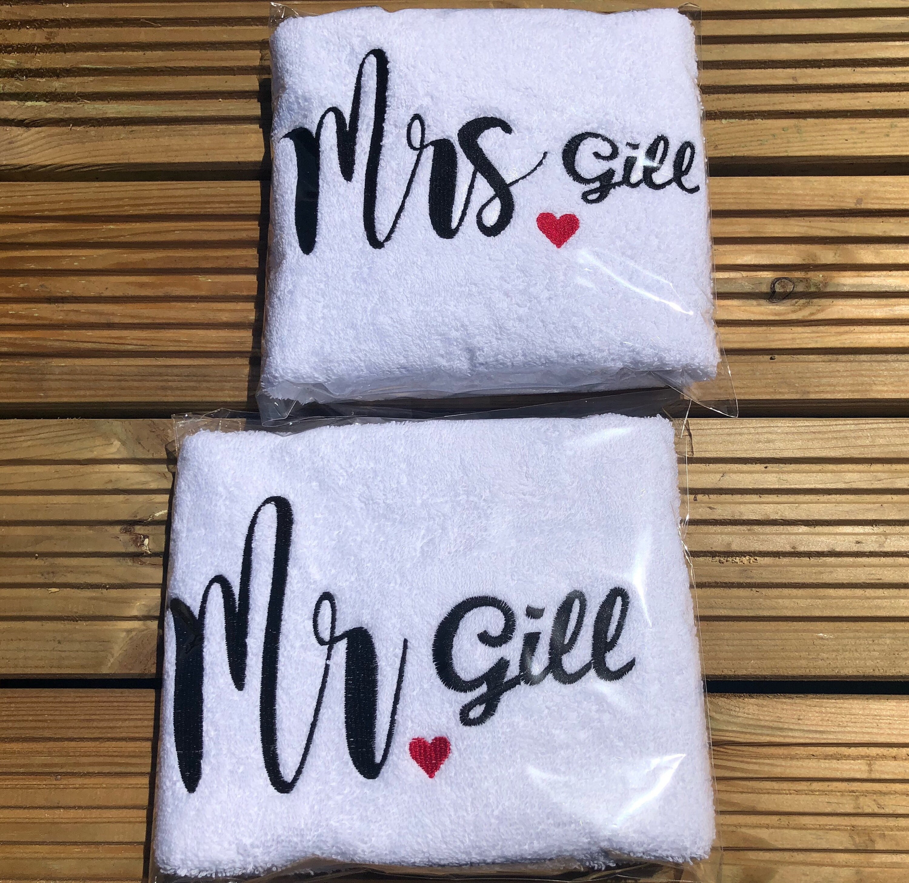 Mr and Mrs Towels Personalised Towels Bride and Groom Etsy UK