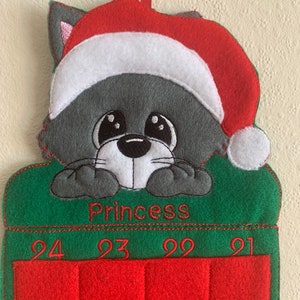 Cats Personalised advent Calendar for Christmas, add your own treats make Christmas extra special