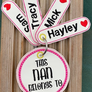 Nan Keyring, Keyring Nan personnalisé, Cadeau de la fête des Mères, Cadeau pour Nan , nan Keyring