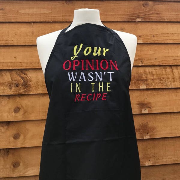 Embroidered apron, BBQ apron,  unisex BBQ apron, Cooking apron, Funny apron, rude apron, humourous bbq apron