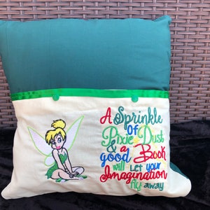 Reading pillow, reading cushion, pixie cushion, fairy pillow, book cushion, birthday gift, reading gift, storybook, bedtime story cushion