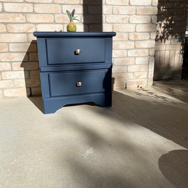 SOLD This Item is not available!**  Blue nightstand/end table
