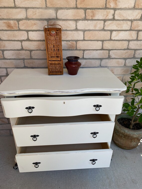 Black and white distressed furniture discount