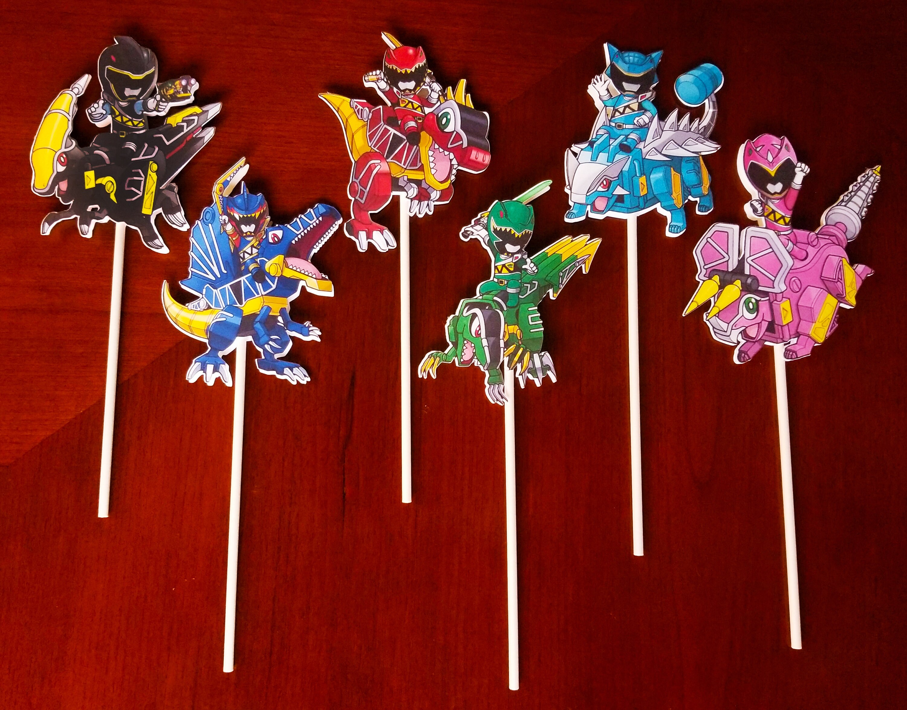 Power Ranger Cupcake Toppers Cake Toppers Birthday Party 6PC Etsy