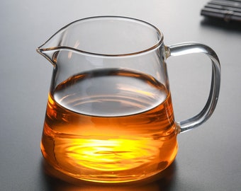 Glass Pitcher "Gong Dao Bei" 300ml / 400ml, 350ml / 550ml with Stainless Strainer, ChaHai China Gongfu Tea, Teawares, Tea Gifts, Teasets