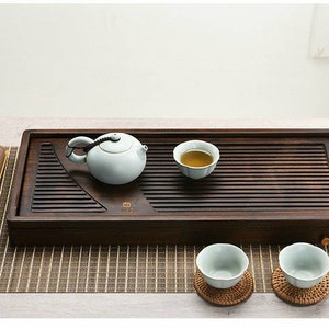 Bamboo Tea Tray with Water Tank 2 Variations for Chinese Gongfu Chadao, Tea Wares, Tea Sets, Tea Boards, Tea Saucers, Tea Tools, Gifts. No.2