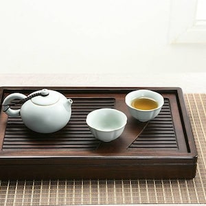 Bamboo Tea Tray with Water Tank 2 Variations for Chinese Gongfu Chadao, Tea Wares, Tea Sets, Tea Boards, Tea Saucers, Tea Tools, Gifts. No.1