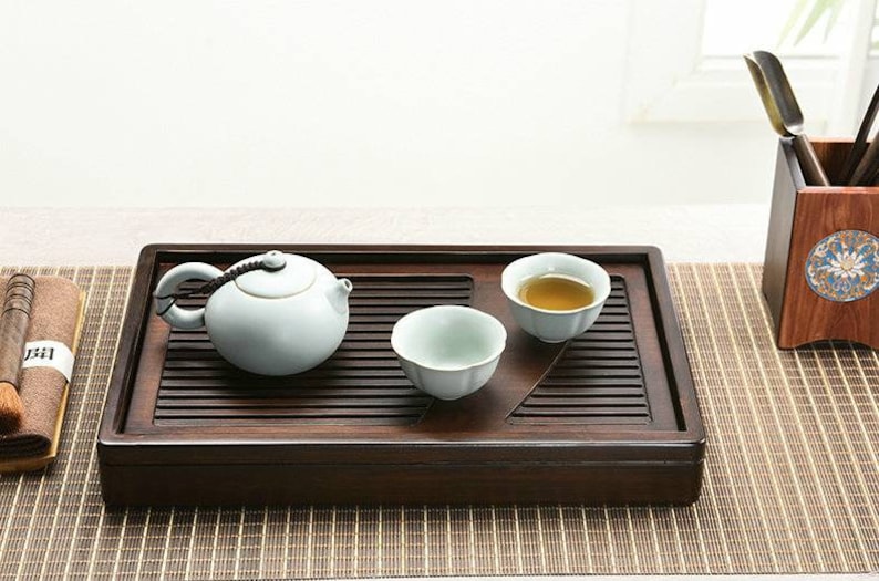 Bamboo Tea Tray with Water Tank 2 Variations for Chinese Gongfu Chadao, Tea Wares, Tea Sets, Tea Boards, Tea Saucers, Tea Tools, Gifts. No.1