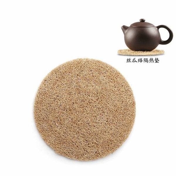 2pcs/set,Natutal Loofah Pad for Yixing Trapot, Gaiwan, Kettle, Tea Cup, Gift for Chinese Gongfu Chadao. Tea Gifts.