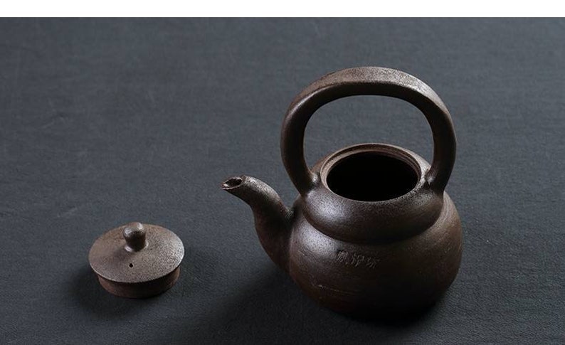 ChaoZhou Pottery Pumpkin Water Boiling Kettle 760ml Drum Charcoal Stove for Chinese Gongfu Tea Tea Wares Gifts.