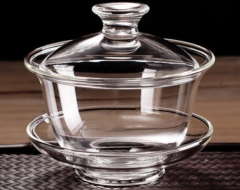 High Quality Glass " Gai Wan", Capacity of 80ml, 120ml, Gaiwan for China Gongfu Chadao, Tea Wares, Tea Sets, Gifts.