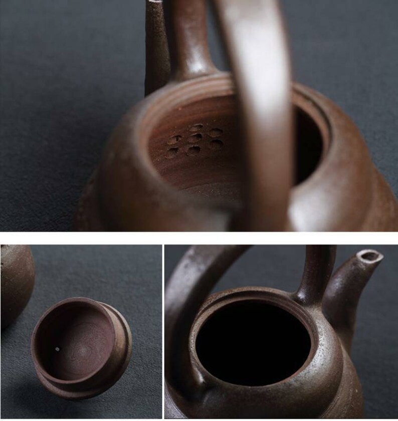 ChaoZhou Pottery Pumpkin Water Boiling Kettle 760ml Drum Charcoal Stove for Chinese Gongfu Tea Tea Wares Gifts.