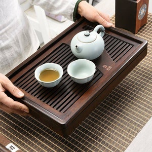 Bamboo Tea Tray with Water Tank 2 Variations for Chinese Gongfu Chadao, Tea Wares, Tea Sets, Tea Boards, Tea Saucers, Tea Tools, Gifts. image 6