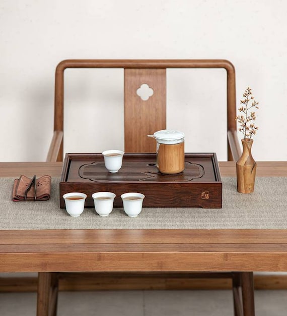caffè circa 27,14,3 cm mini tavolo da portata per tè cinese Gongfu in bambù set da tè Vassoio da tè perfetto per la cerimonia del tè Gongfu 