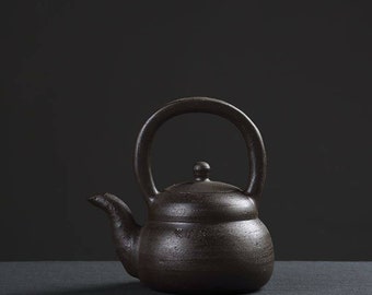 ChaoZhou Pottery "Pumpkin" Water Boiling Kettle 760ml, "Drum" Charcoal Stove  for Chinese Gongfu Tea, Tea Wares, Gifts.