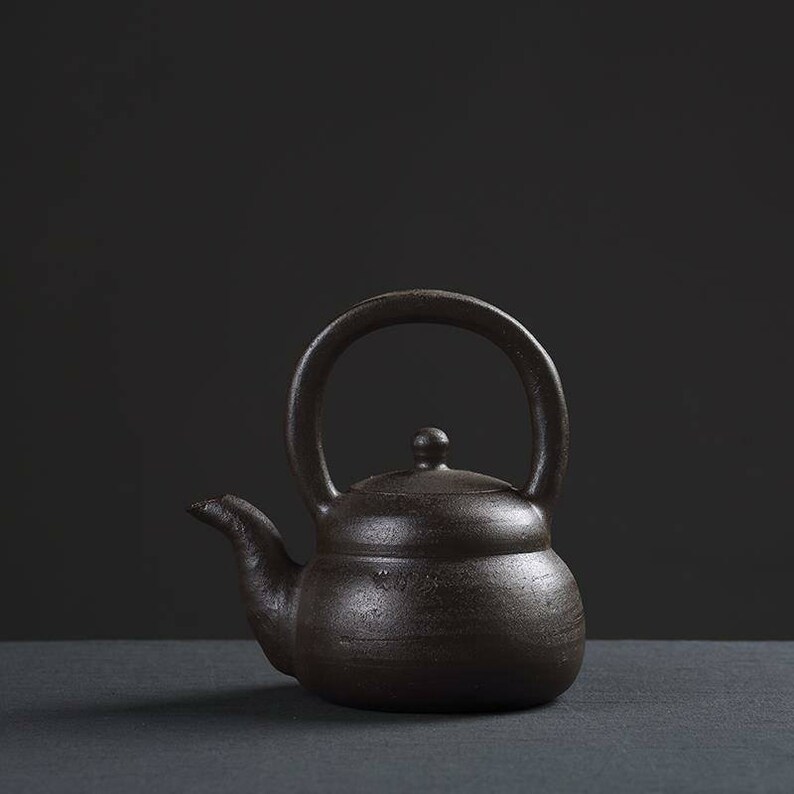ChaoZhou Pottery Pumpkin Water Boiling Kettle 760ml Drum Charcoal Stove for Chinese Gongfu Tea Tea Wares Gifts.