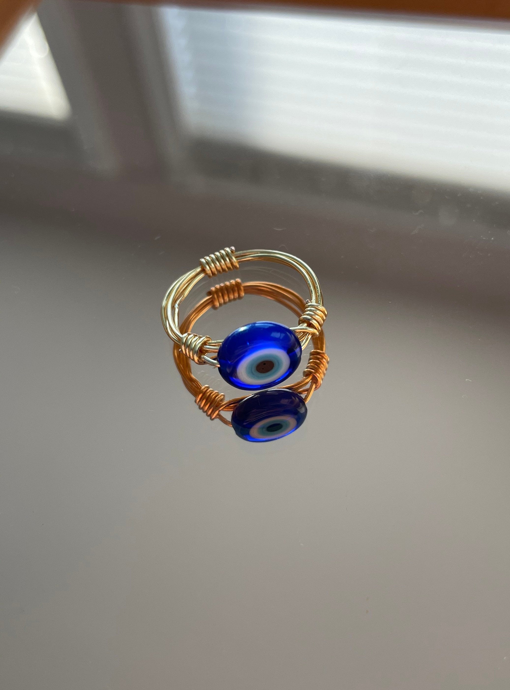 Evil eye ring | wire wrapped ring | gold | silver