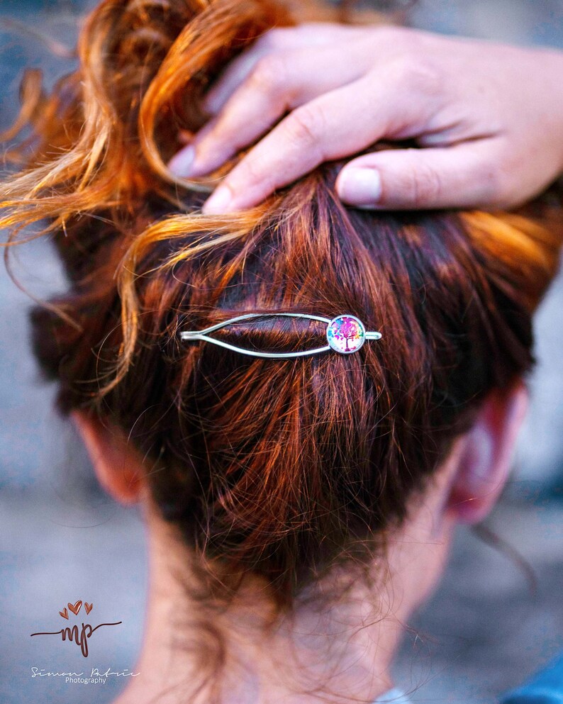 Statement Piece BarrettesHair Clips with Tree of Life Image Artist drawings from South Africa