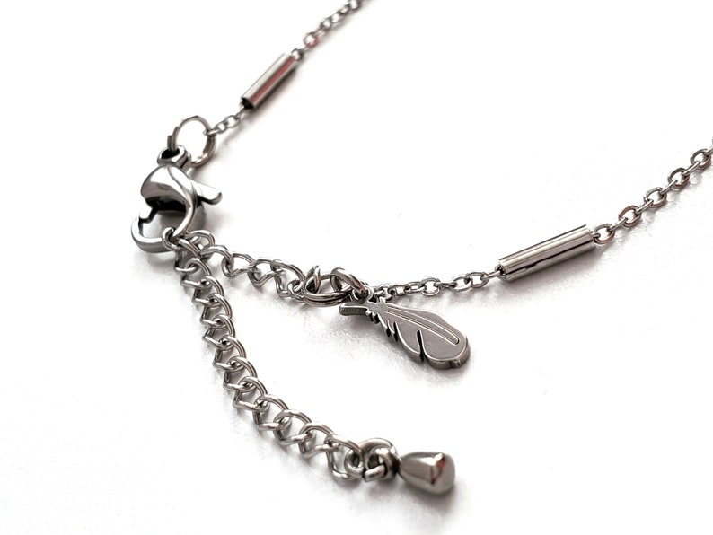 Personalized Jewelry Delicate and Minimalist Bracelet Adjustable Bracelet Statement bracelet Small Tubes Stainless Steel Silver Chain