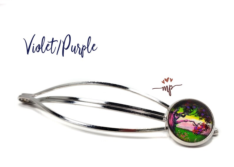 Statement Piece BarrettesHair Clips with Tree of Life Image Artist drawings from South Africa