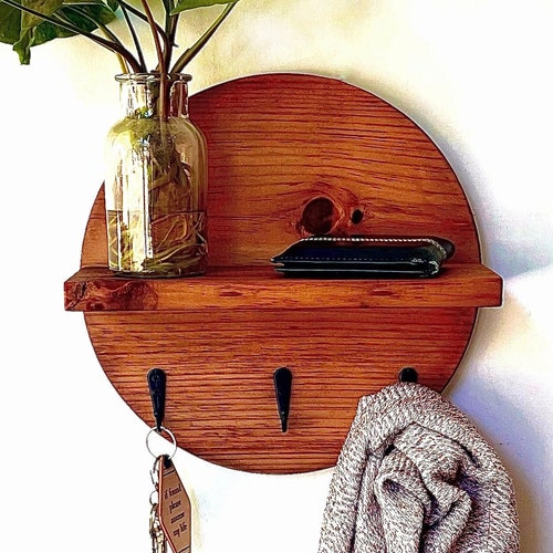 Minimalist Key Holder Wall Shelf Entryway Hook Organizer Etsy