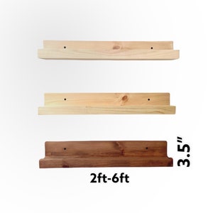 Picture Ledge Shelf, Gallery Wall Style, Easy Mounting, Floating style Wood