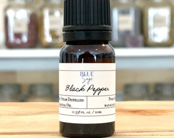 Black Pepper Essential Oil 100% Pure - 10ml Dropper Bottle | Soap Making | Candle Making
