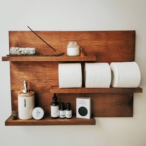 Three Tier Wood Wall Shelf for Entryway, Kitchen, Bath, Coffee Mugs and Plants & More image 3