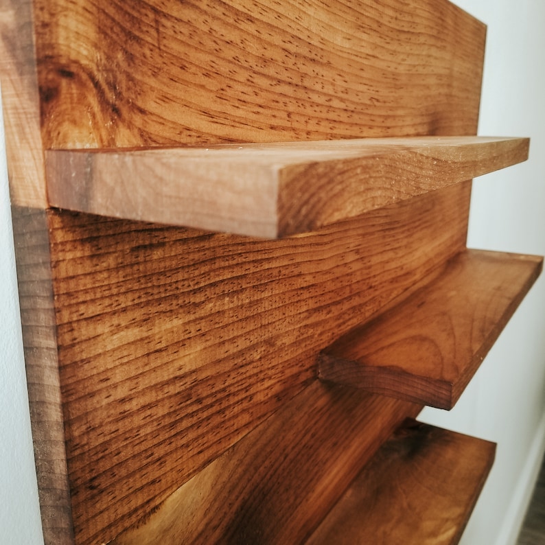 Three Tier Wood Wall Shelf for Entryway, Kitchen, Bath, Coffee Mugs and Plants & More image 6