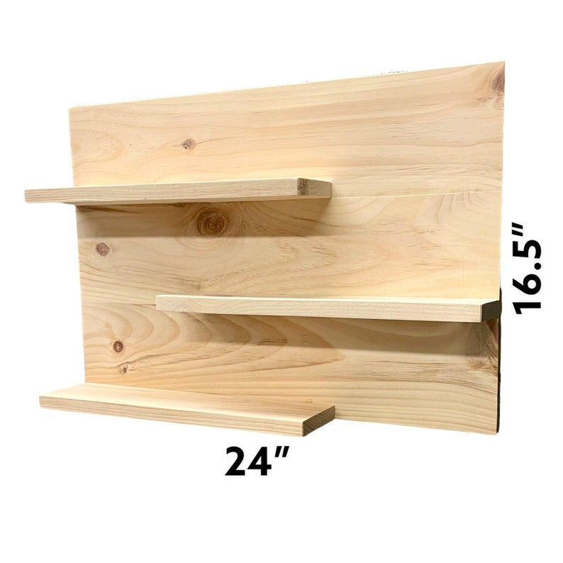 Three Tier Wood Wall Shelf for Entryway, Kitchen, Bath, Coffee Mugs and Plants & More image 8