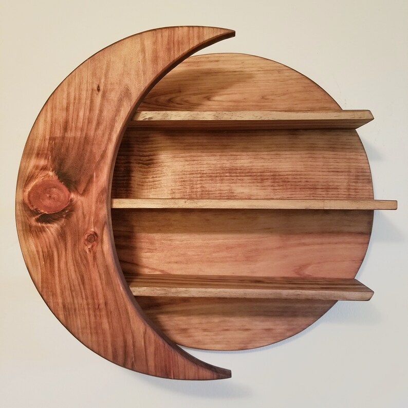 Moon Shelf Wall Decor Crystals Shelf 18 Large Moon Etsy